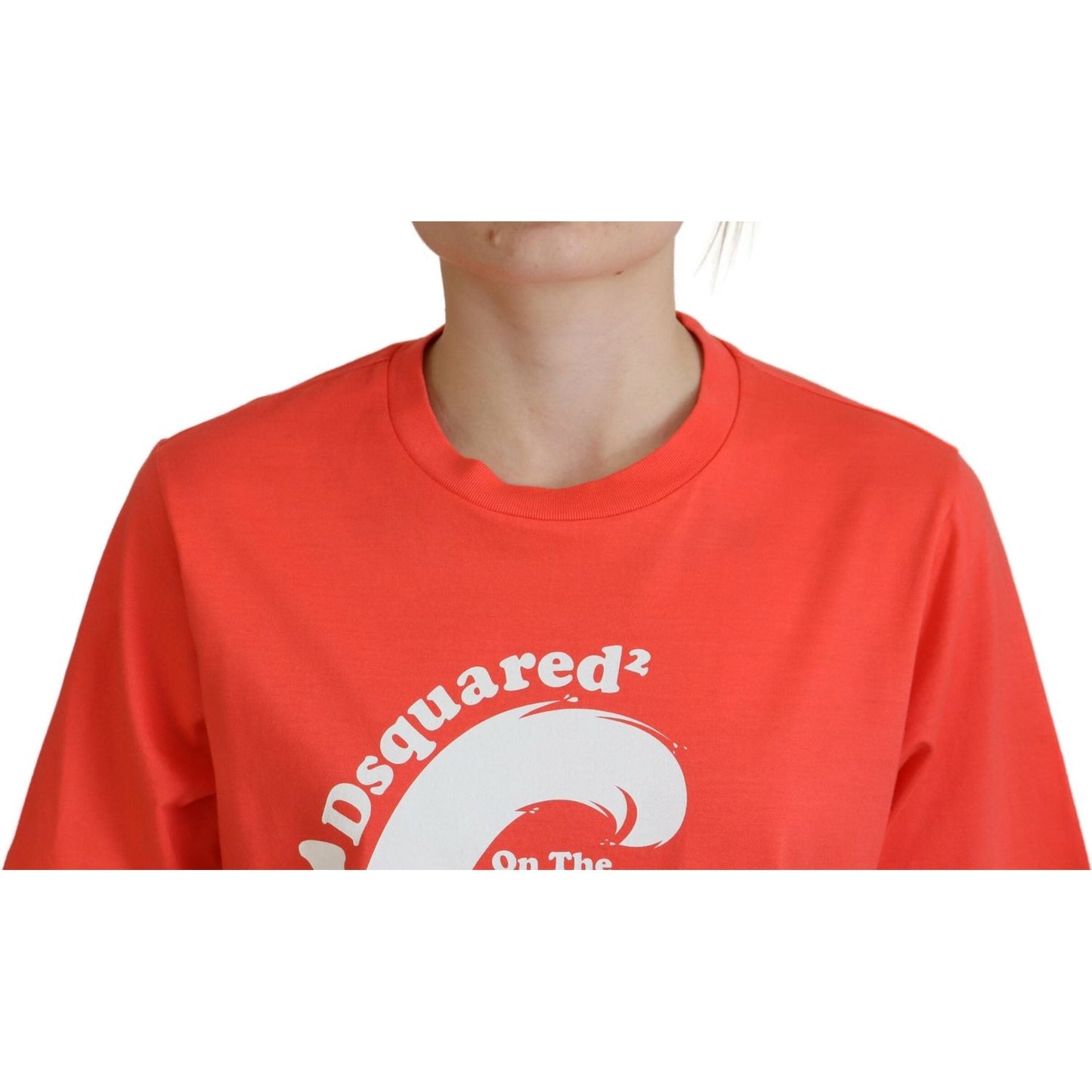 Dsquared² Orange Logo Cotton Crewneck Short Sleeve T-shirt Dsquared²