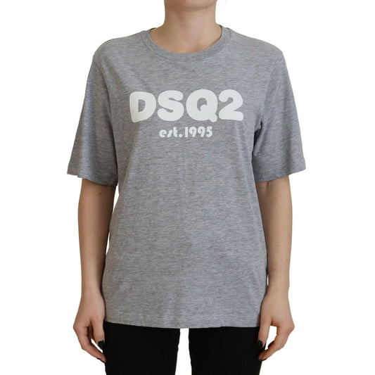 Dsquared² Gray Logo Cotton Crewneck Short Sleeve Tee T-shirt