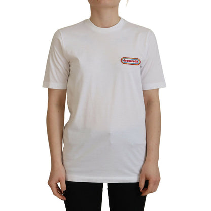 Dsquared² White Logo Patch Crewneck Short Sleeve Tee T-shirt