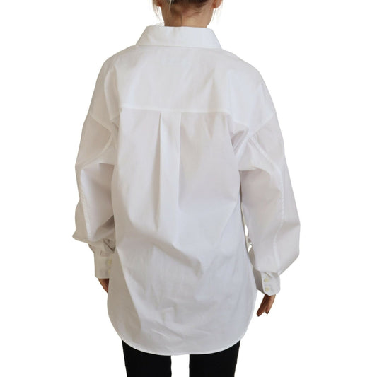 Dsquared² White Cotton Button Down Collared Dress Shirt Top