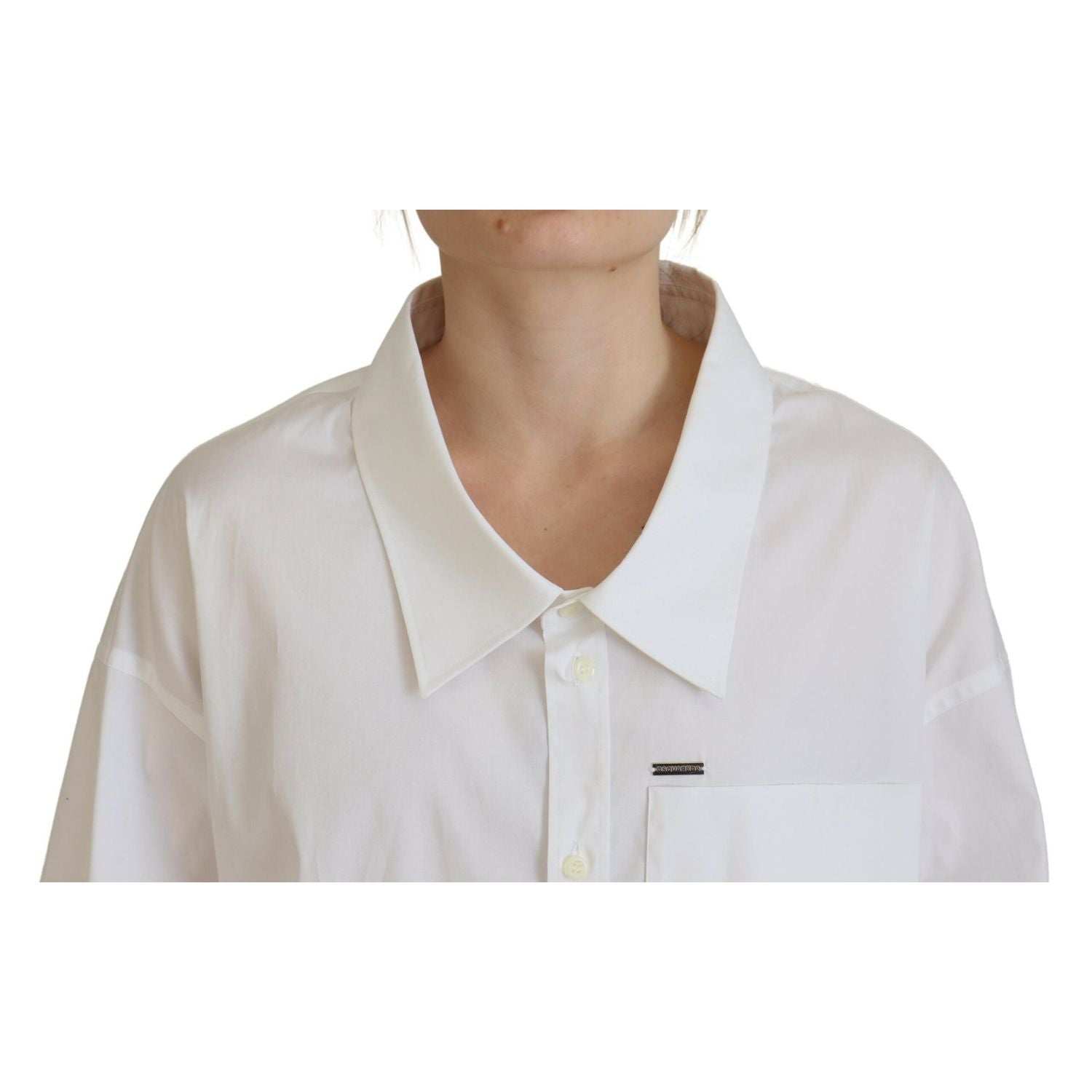 Dsquared² White Cotton Button Down Collared Dress Shirt Top