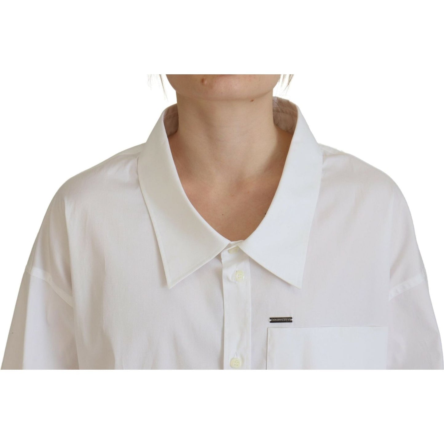 Dsquared² White Cotton Button Down Collared Dress Shirt Top Dsquared²