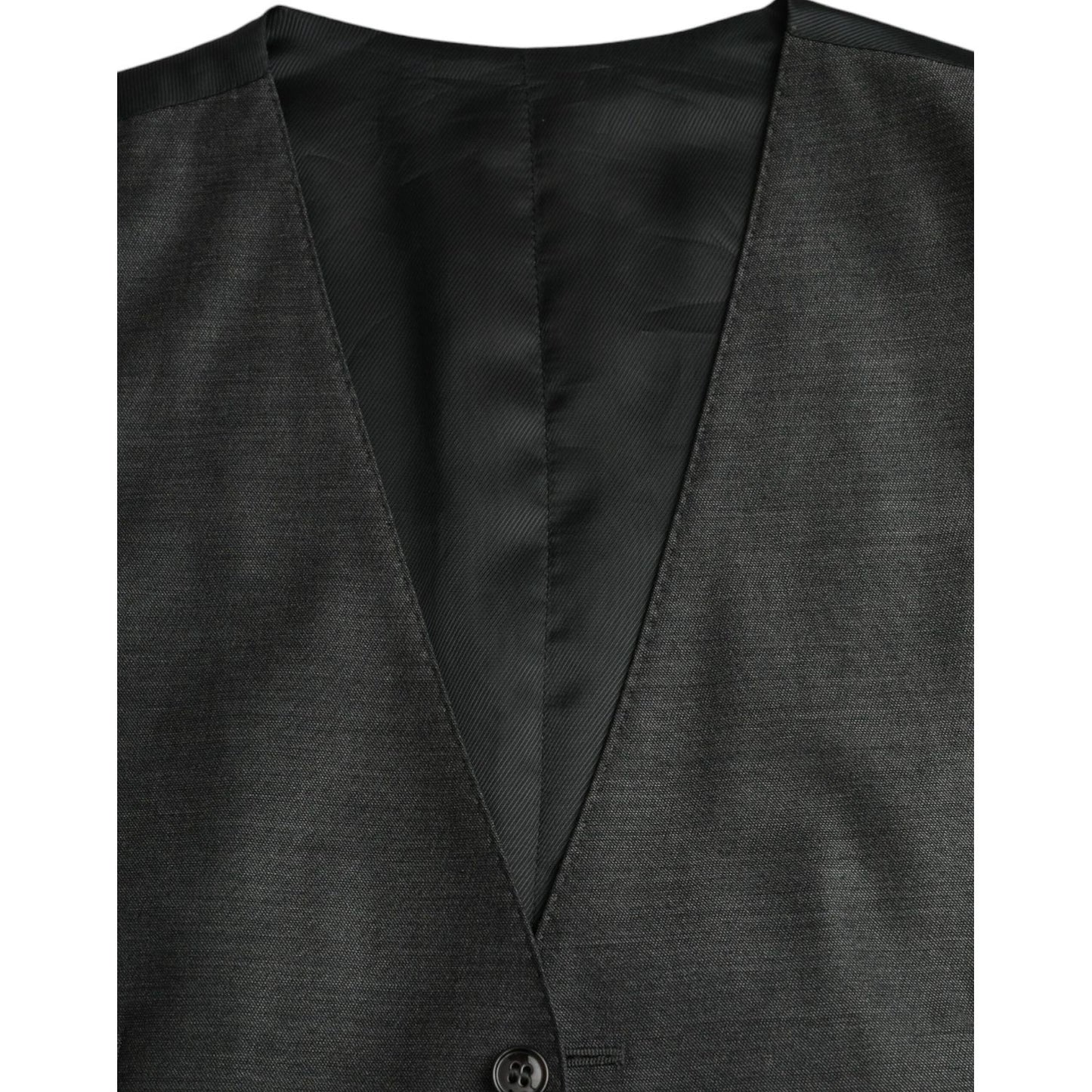 Dolce & Gabbana Gray Wool Formal Dress Waistcoat Vest Dolce & Gabbana