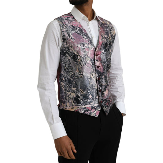 Dolce & Gabbana Multicolor Galaxy Silk Waistcoat Formal Vest Dolce & Gabbana