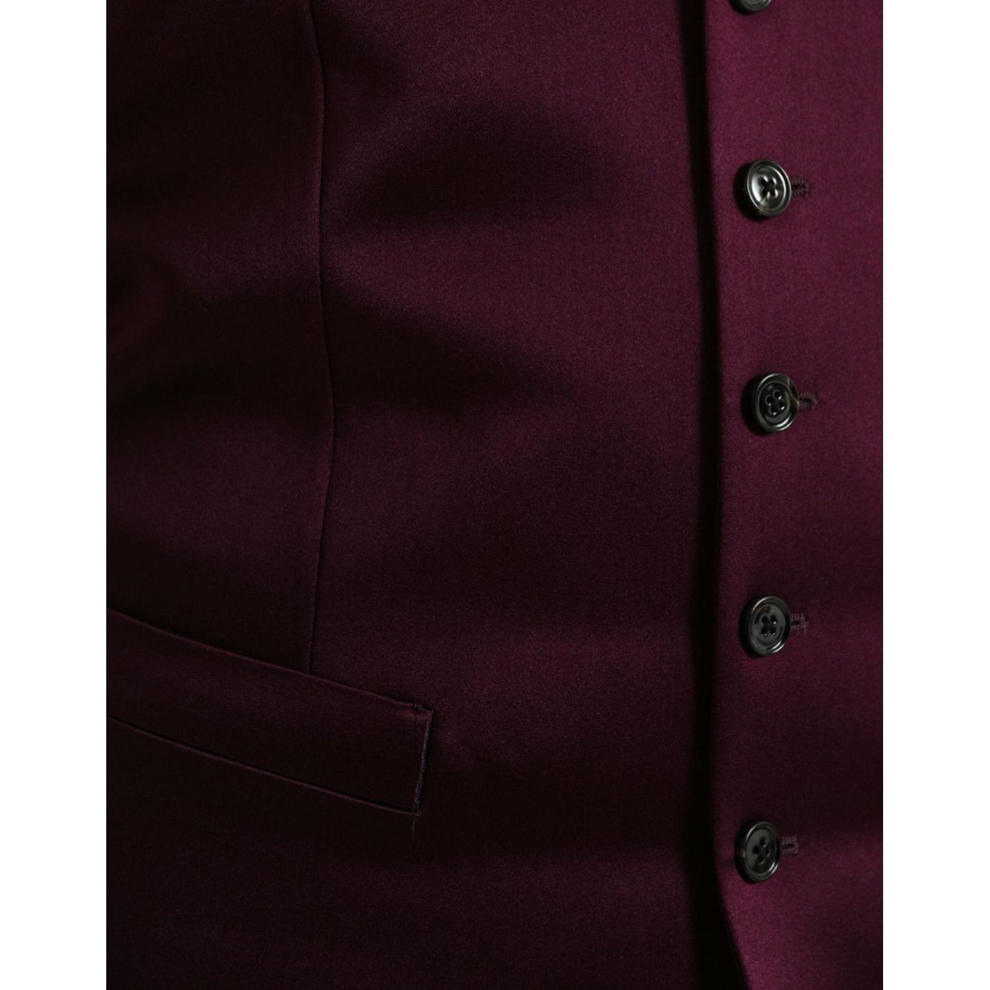 Dolce & Gabbana Maroon Satin Silk Waistcoat Dress Formal Vest Dolce & Gabbana