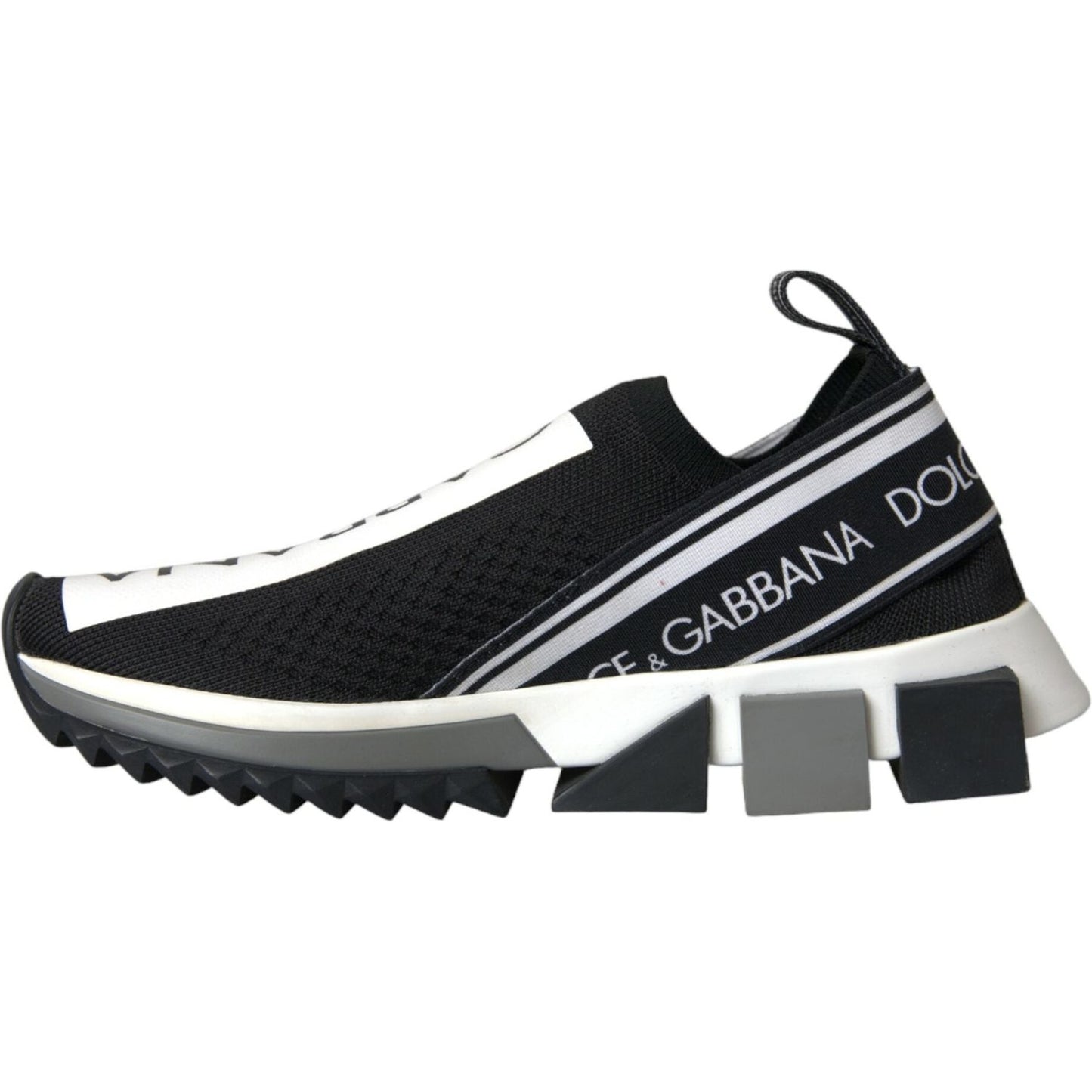 Dolce & Gabbana Black White Slip On Sorrento Sneakers Shoes Dolce & Gabbana