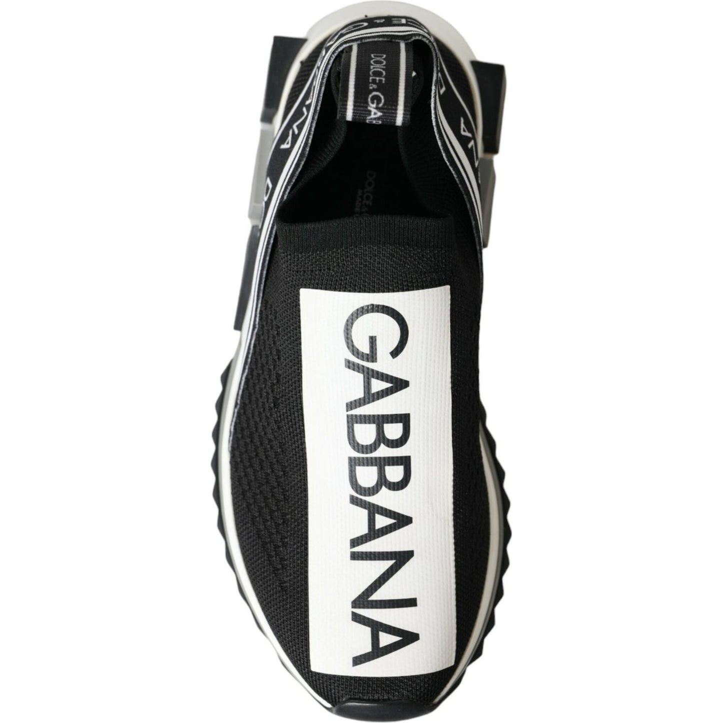 Dolce & Gabbana Black White Slip On Sorrento Sneakers Shoes Dolce & Gabbana