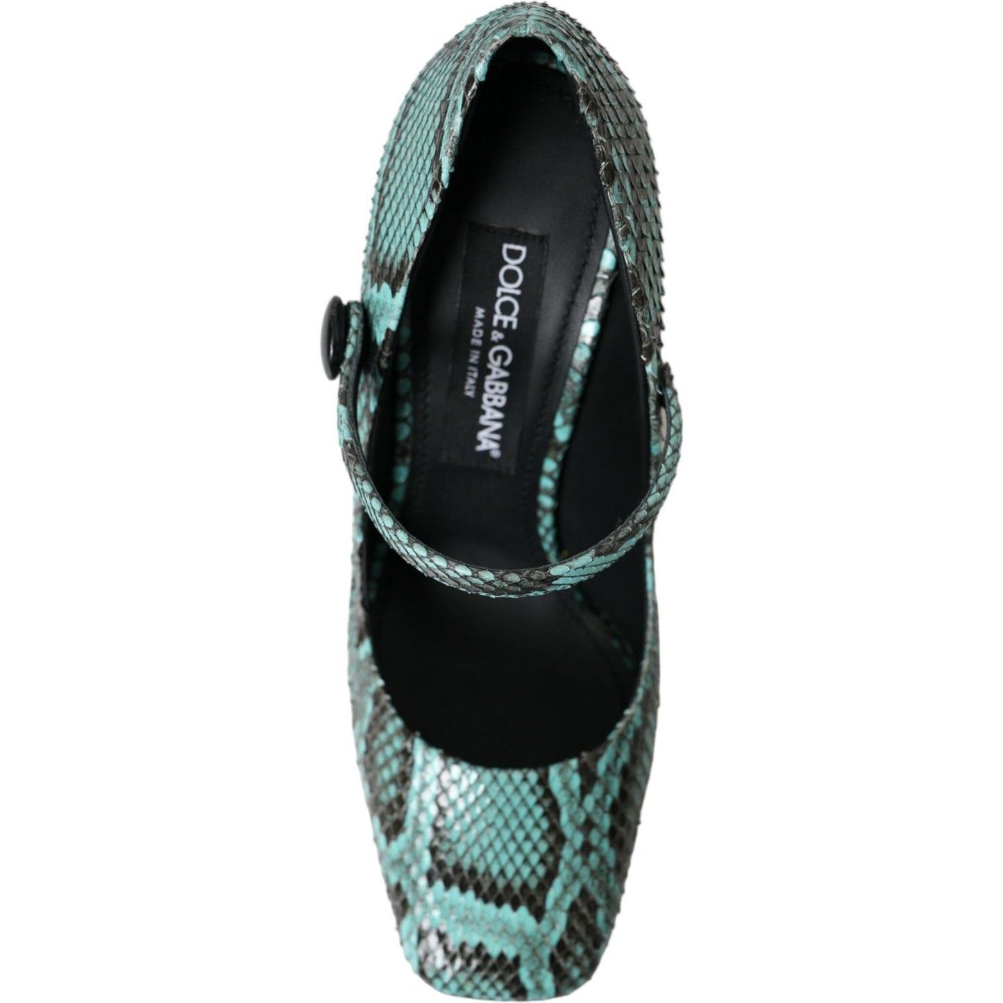 Dolce & Gabbana Aqua Python Leather Mary Jane Pumps Shoes Dolce & Gabbana