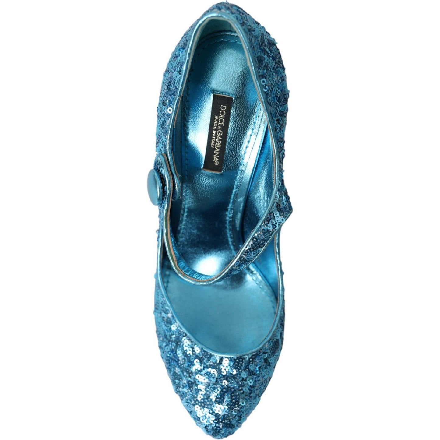 Dolce & Gabbana Blue Sequin Mary Jane Pumps High Heels Shoes Dolce & Gabbana