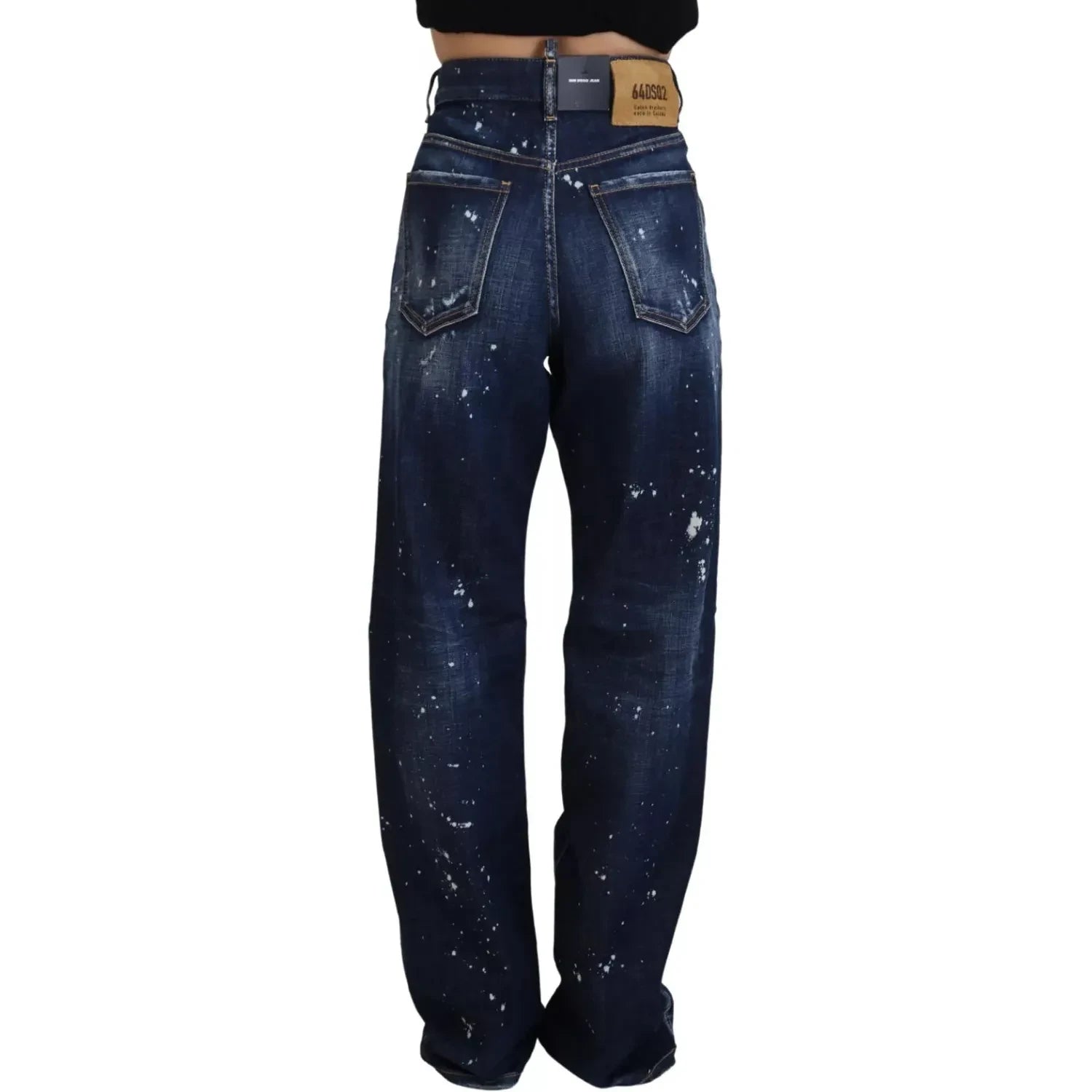 Dsquared² Blue High Waist Tattered Denim Jeans San Diego