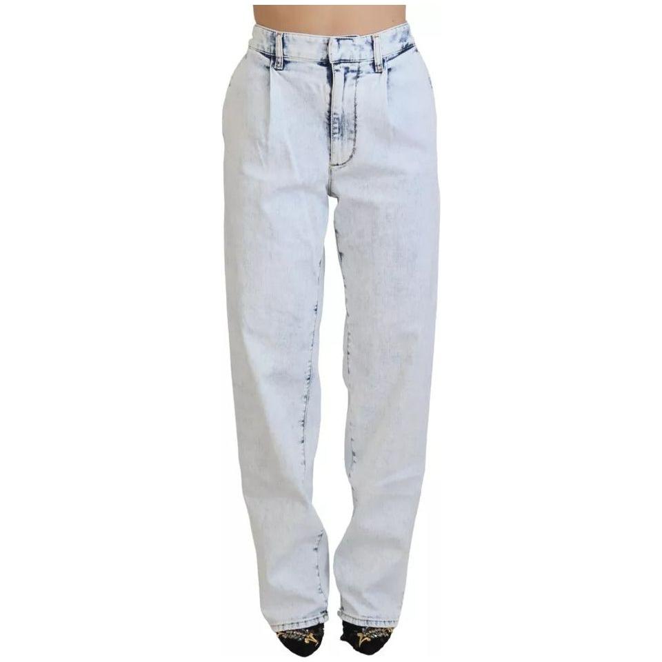 Dsquared² Light Blue Cotton High Waist Straight Denim Jeans Dsquared²