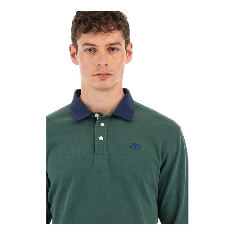 La Martina Green Cotton Polo Shirt La Martina