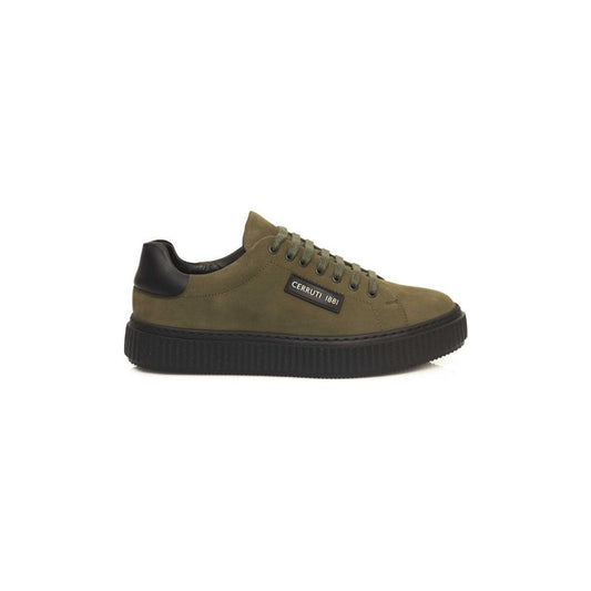 Cerruti 1881 Green Cowhide Men Sneaker
