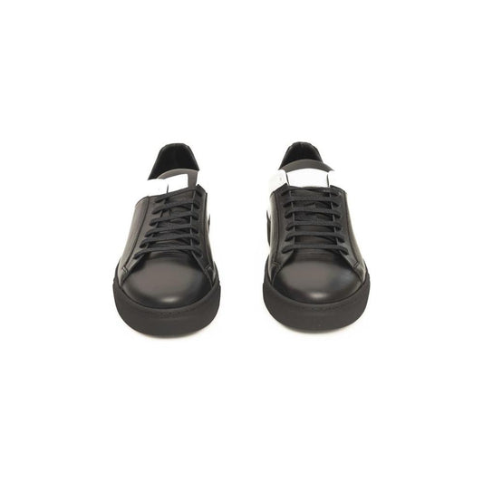 Cerruti 1881 Black Leather Men Sneaker Cerruti 1881