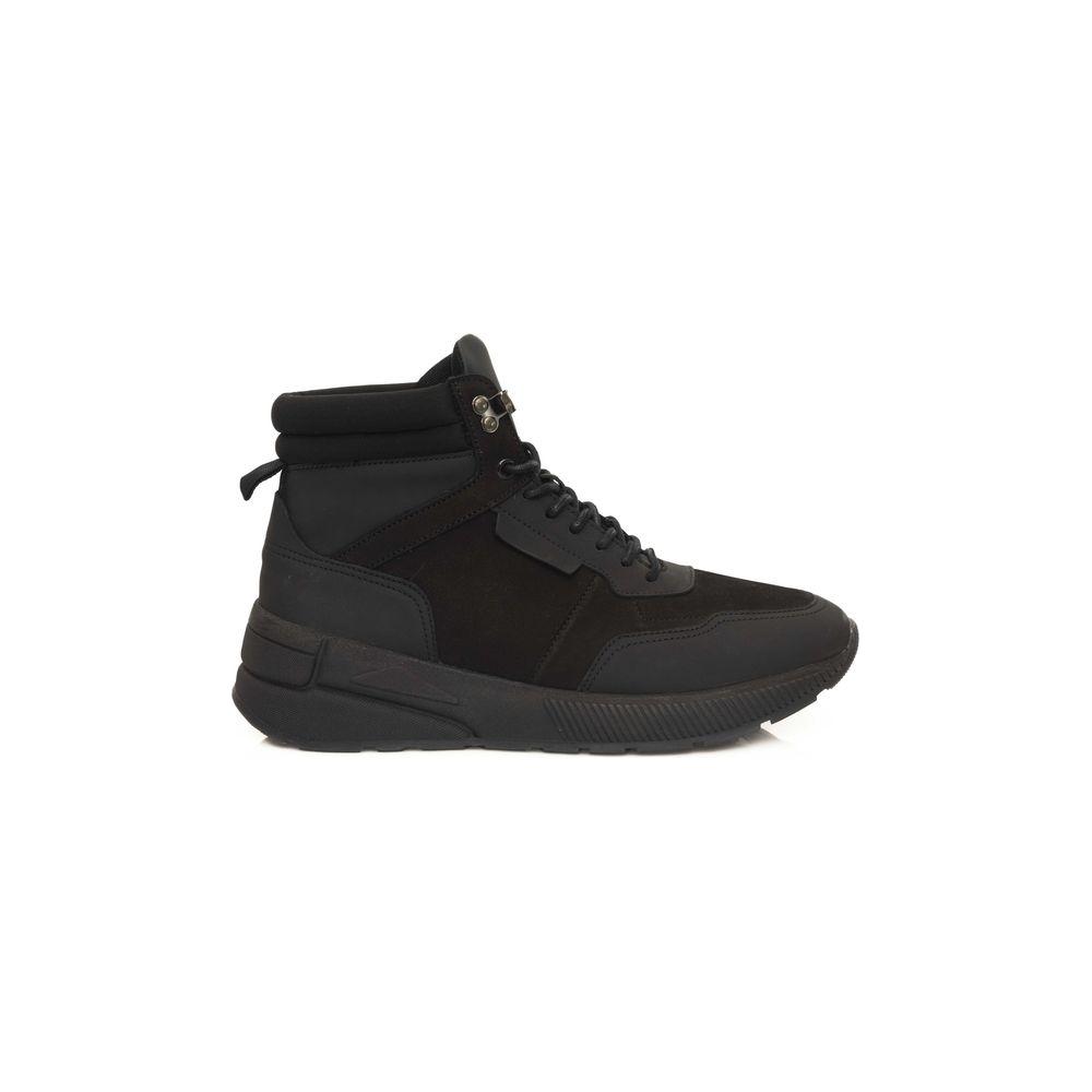 Cerruti 1881 Black Cowhide Men's High Sneaker