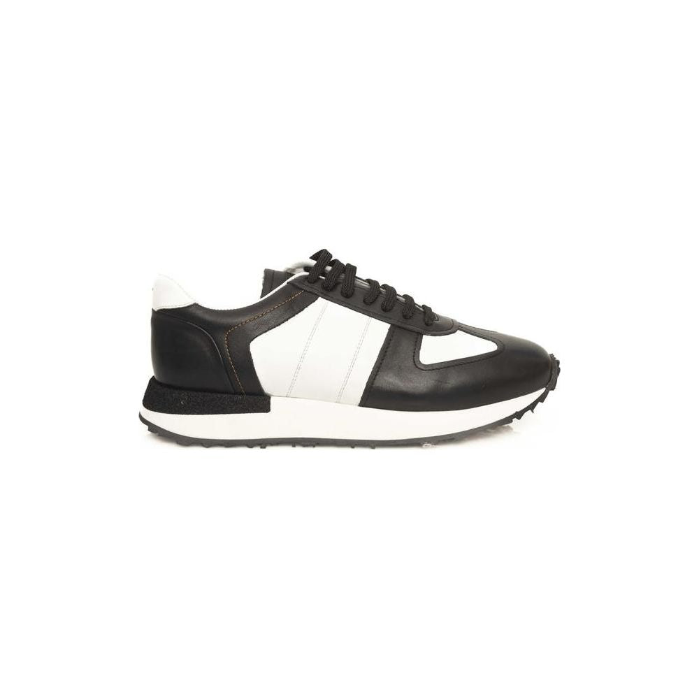 Cerruti 1881 Black Calf Leather Men Sneaker Cerruti 1881