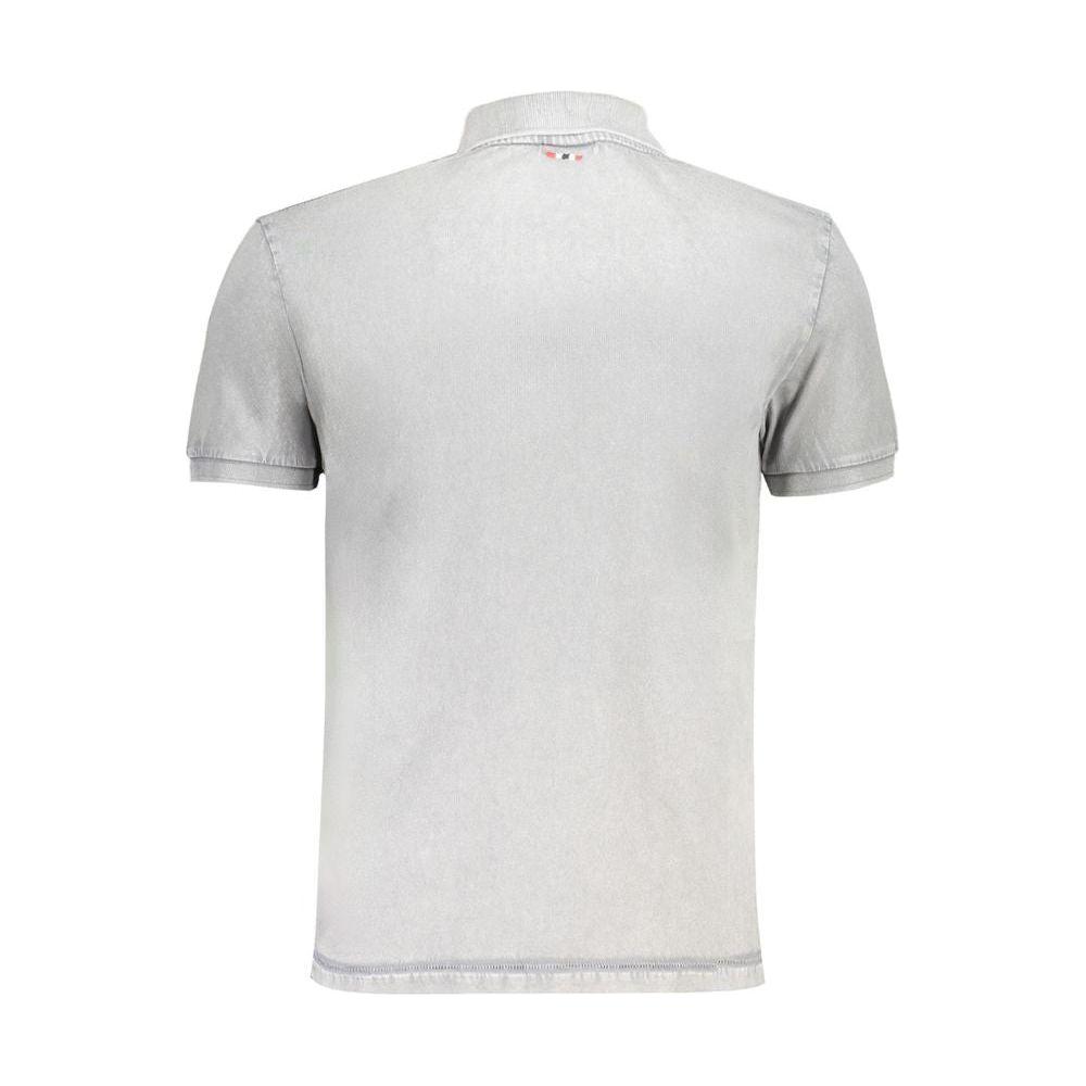 Napapijri Gray Cotton Polo Shirt Napapijri