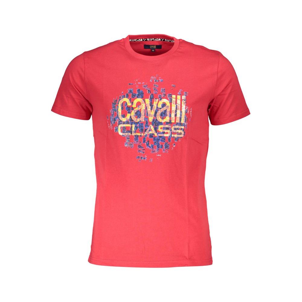 Cavalli Class Red Cotton T-Shirt Cavalli Class