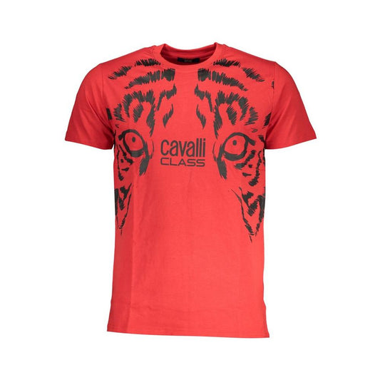 Cavalli Class Red Cotton T-Shirt Cavalli Class