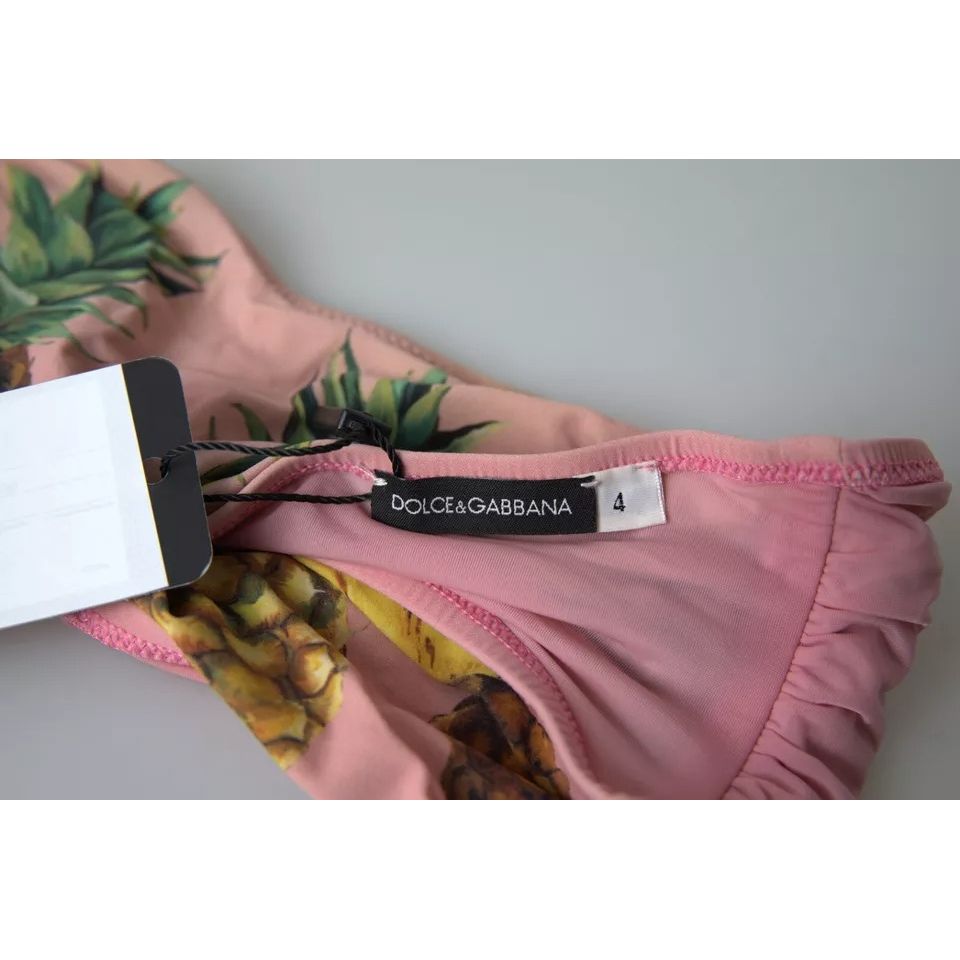 Dolce & Gabbana Pink Printed Beachwear Bikini Top Swimsuit