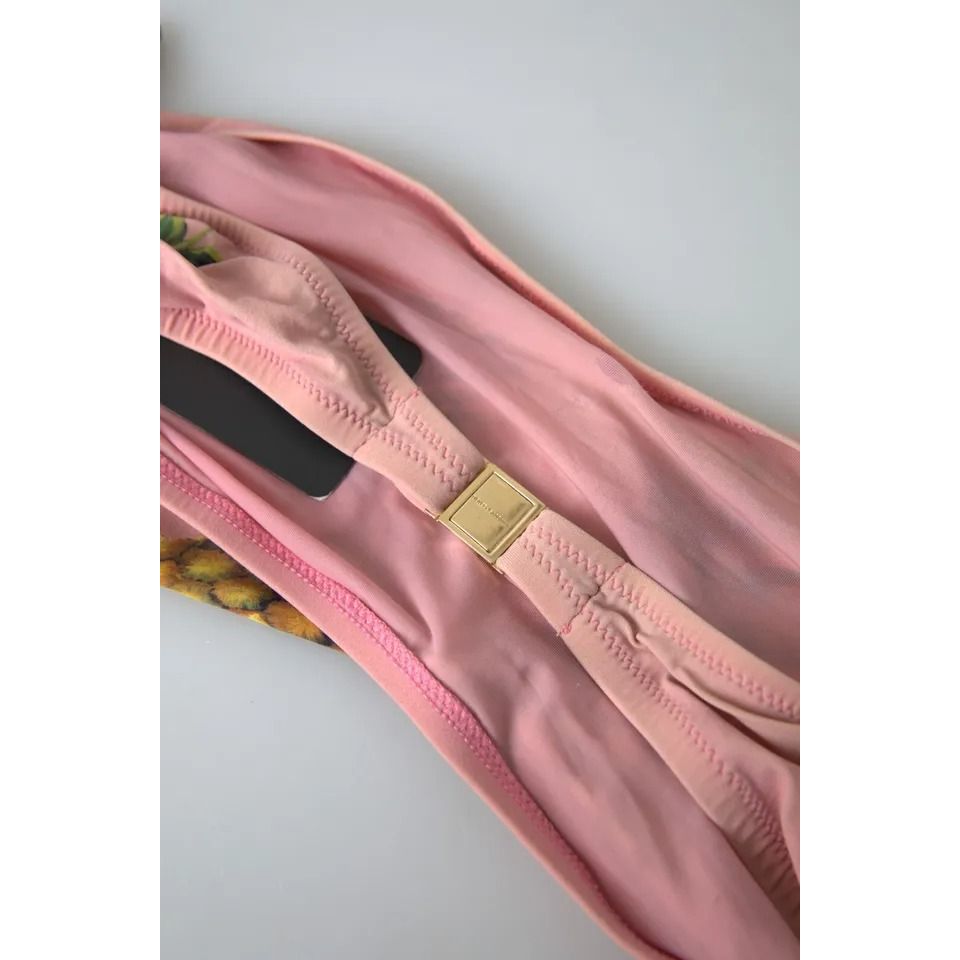 Dolce & Gabbana Pink Printed Beachwear Bikini Top Swimsuit