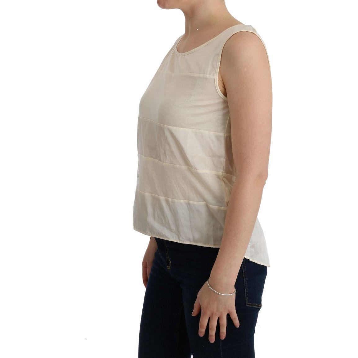 Costume National Beige Asymmetric Top Blouse
