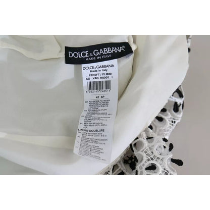 Dolce & Gabbana White Cutout Design Polyester A-line Midi Dress