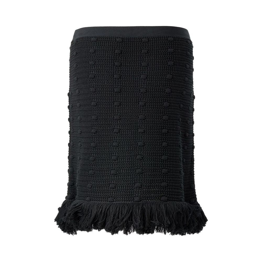 Bottega Veneta Elegant Black Cotton Skirt Bottega Veneta