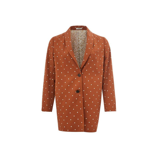 Lardini Chic Cotton Brown Jacket for the Modern Woman Lardini