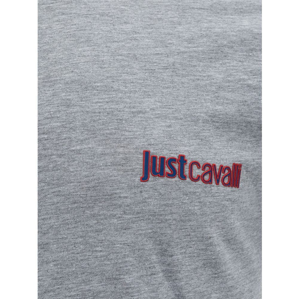 Just Cavalli Elegant Gray Cotton Tee for Men Just Cavalli