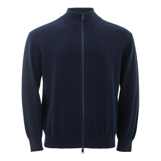 Armani Exchange Blue Cotton Sweater Armani Exchange