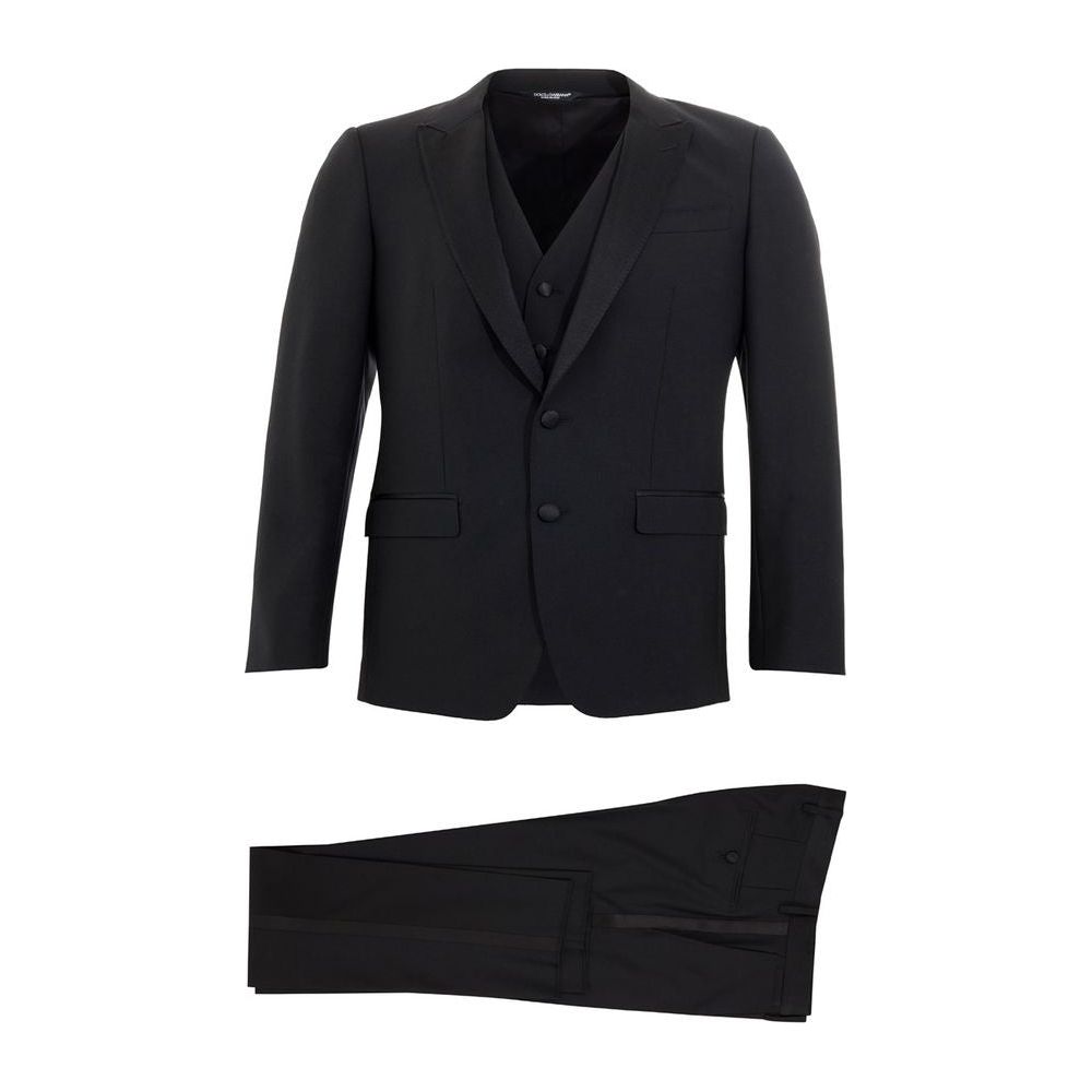 Dolce & Gabbana Elegant Black Wool Men's Suit Dolce & Gabbana