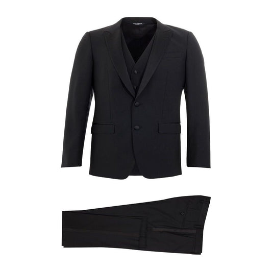 Dolce & Gabbana Elegant Black Wool Men's Suit Dolce & Gabbana