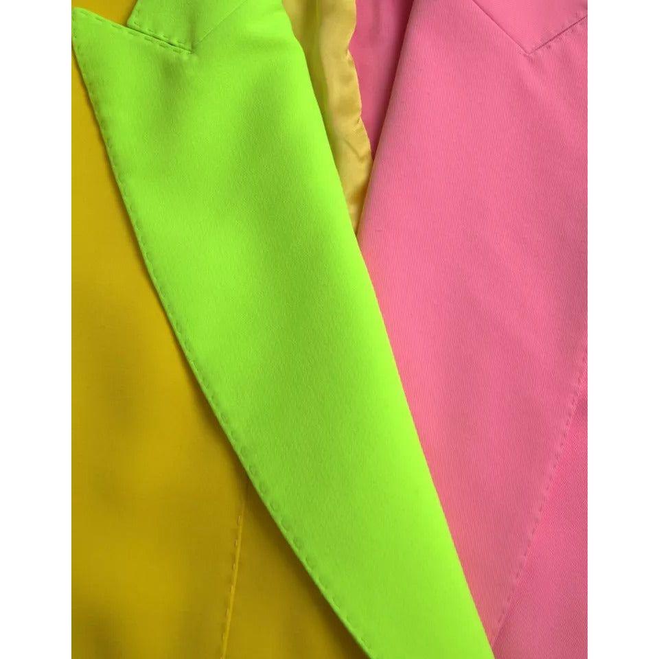 جاكيت دولتشي آند غابانا متعدد الألوان بتصميم طية صدر مدببة