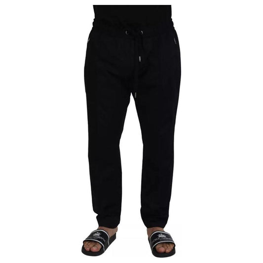 Dolce & Gabbana Black Jogging Trouser Cotton Stretch Pants Dolce & Gabbana