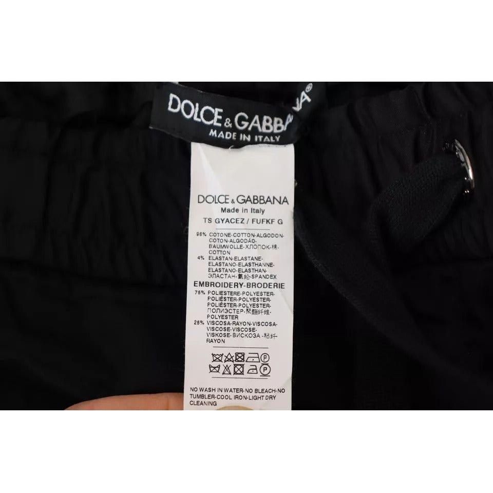 Dolce & Gabbana Black Jogging Trouser Cotton Stretch Pants Dolce & Gabbana