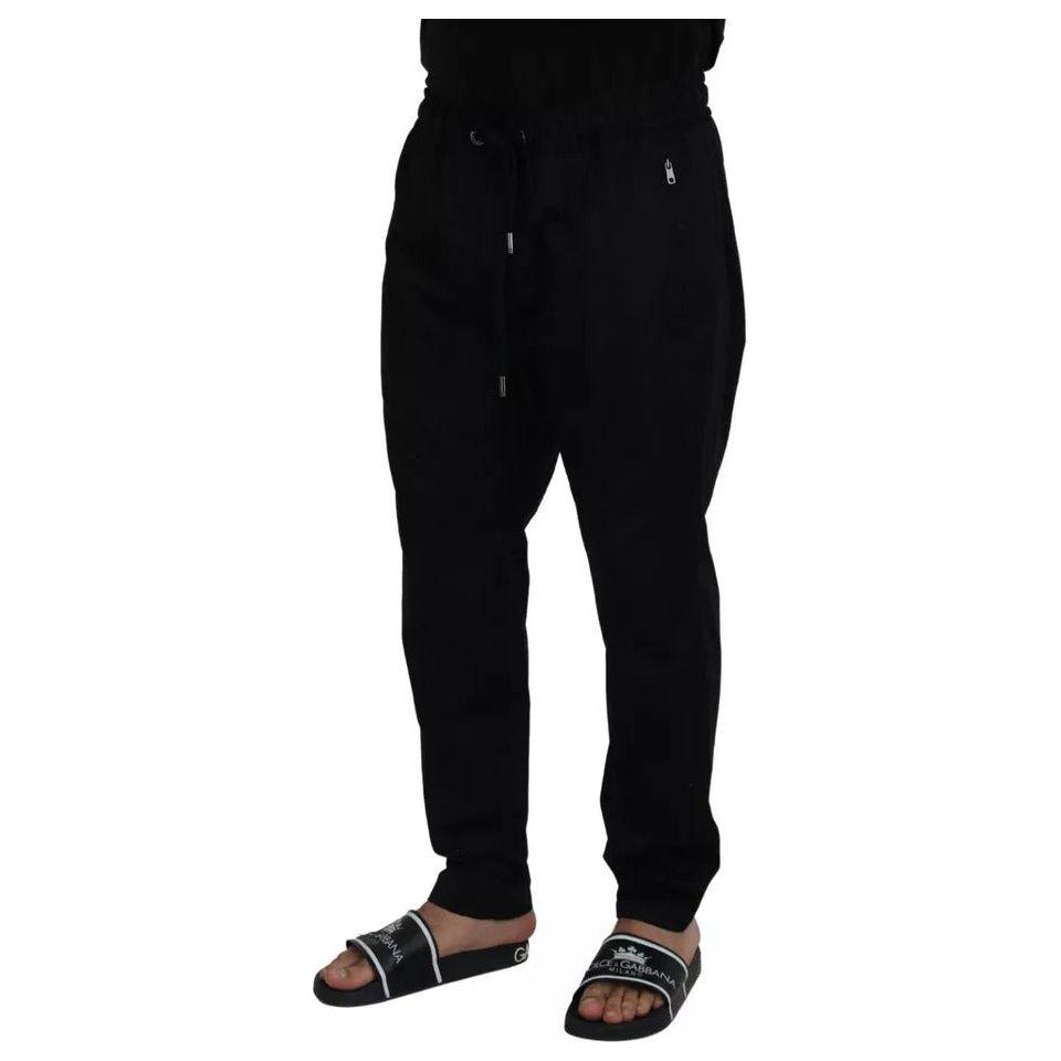 Dolce & Gabbana Black Jogging Trouser Cotton Stretch Pants Dolce & Gabbana