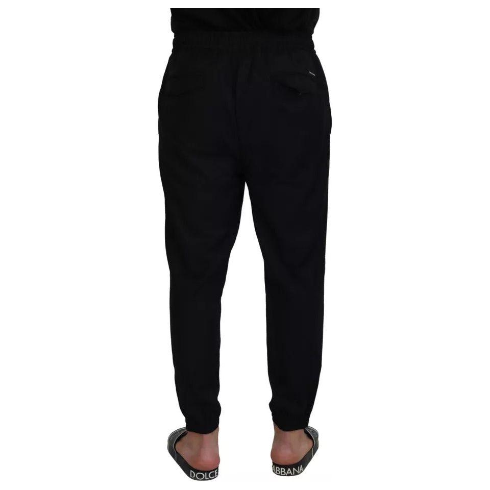 Dolce & Gabbana Black Jogger Jogging Wool Pants Dolce & Gabbana