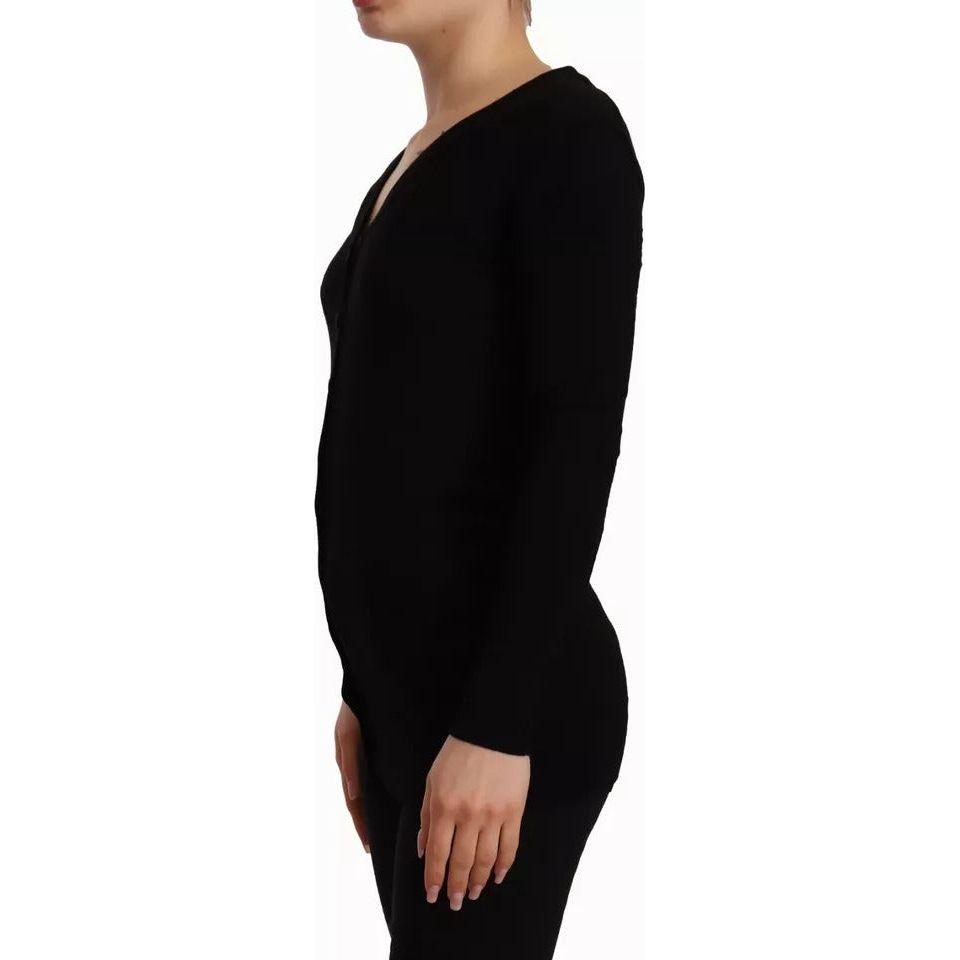 سترة كارديجان من الصوف المحبوك باللون الأسود من دولتشي آند غابانا بأزرار