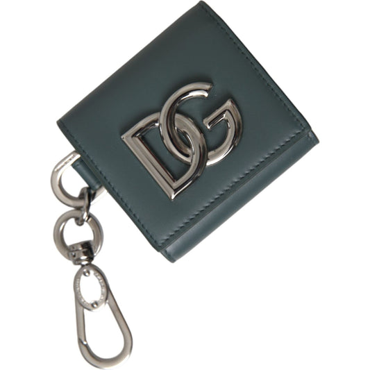 Dolce & Gabbana Green Leather DG Logo Keyring Coin Purse Keyring Wallet Dolce & Gabbana