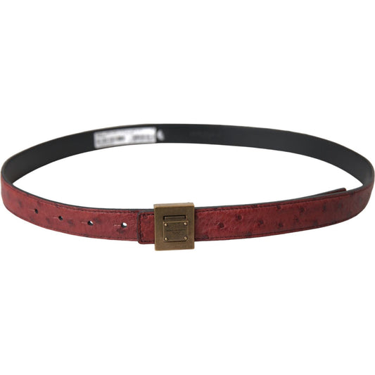 Dolce & Gabbana Brown Leather Square Metal Buckle Belt Dolce & Gabbana