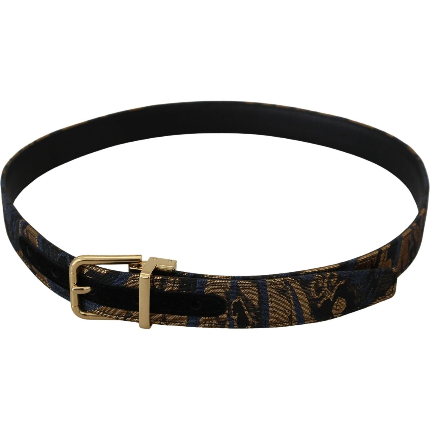 Dolce & Gabbana Multicolor Jacquard Leather Logo Buckle Belt Dolce & Gabbana