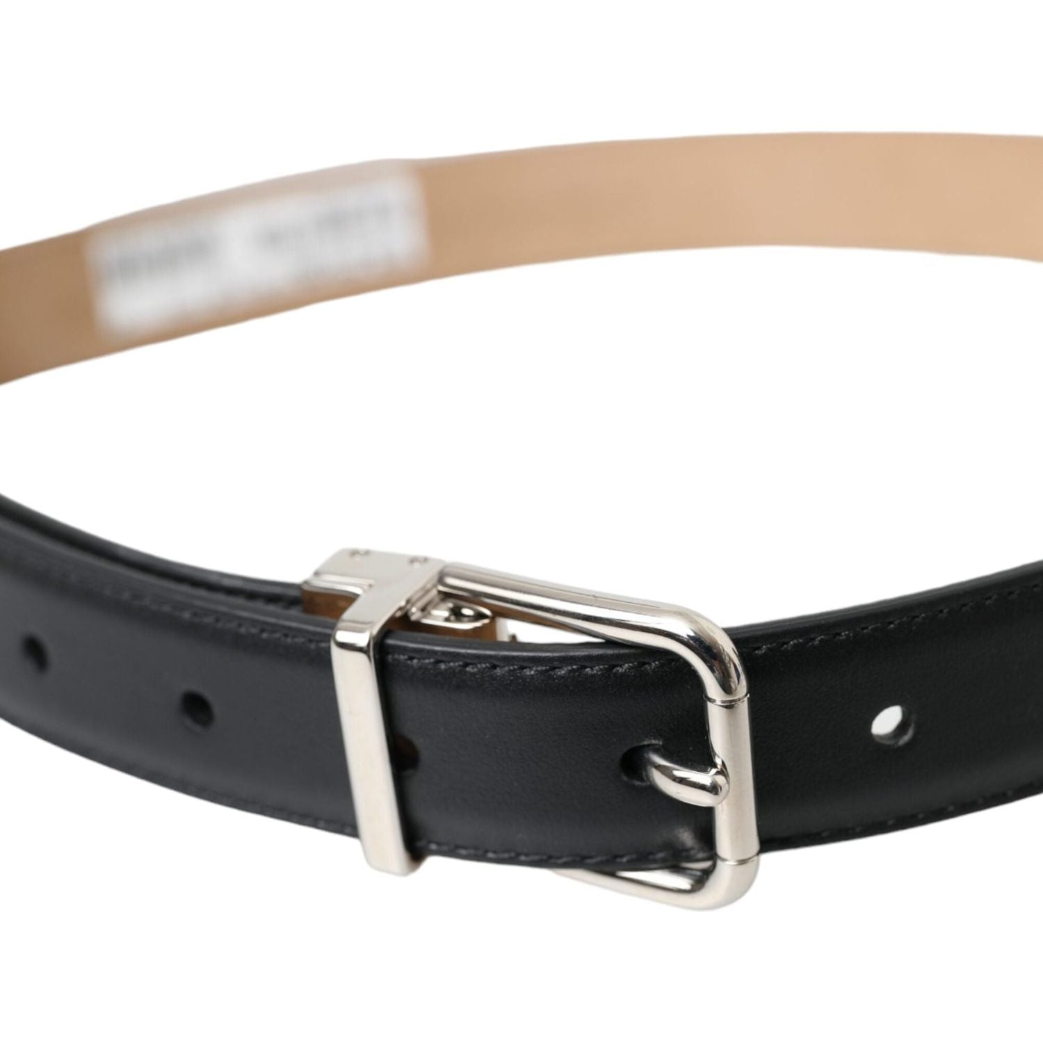 حافظة سماعات Airpods من الجلد الأسود مع حزام بإبزيم فضي من Dolce &amp; Gabbana