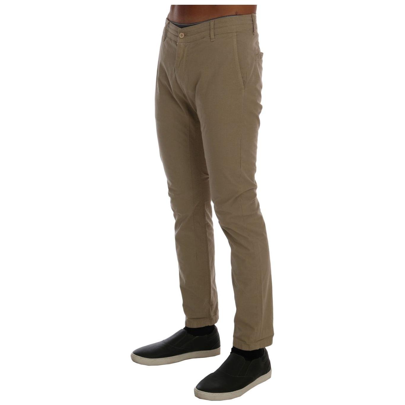 Daniele Alessandrini Beige Cotton Stretch Slim Fit Chinos 1728,2% Elastane (Stretch),67345645728,Beige,Chino Pants - Pants - Clothing,Clothing,Daniele Alessandrini,Jeans & Pants - Men - Clothing,Material: 98% Cotton,Men,Men - Clothing,New with tags,Pants