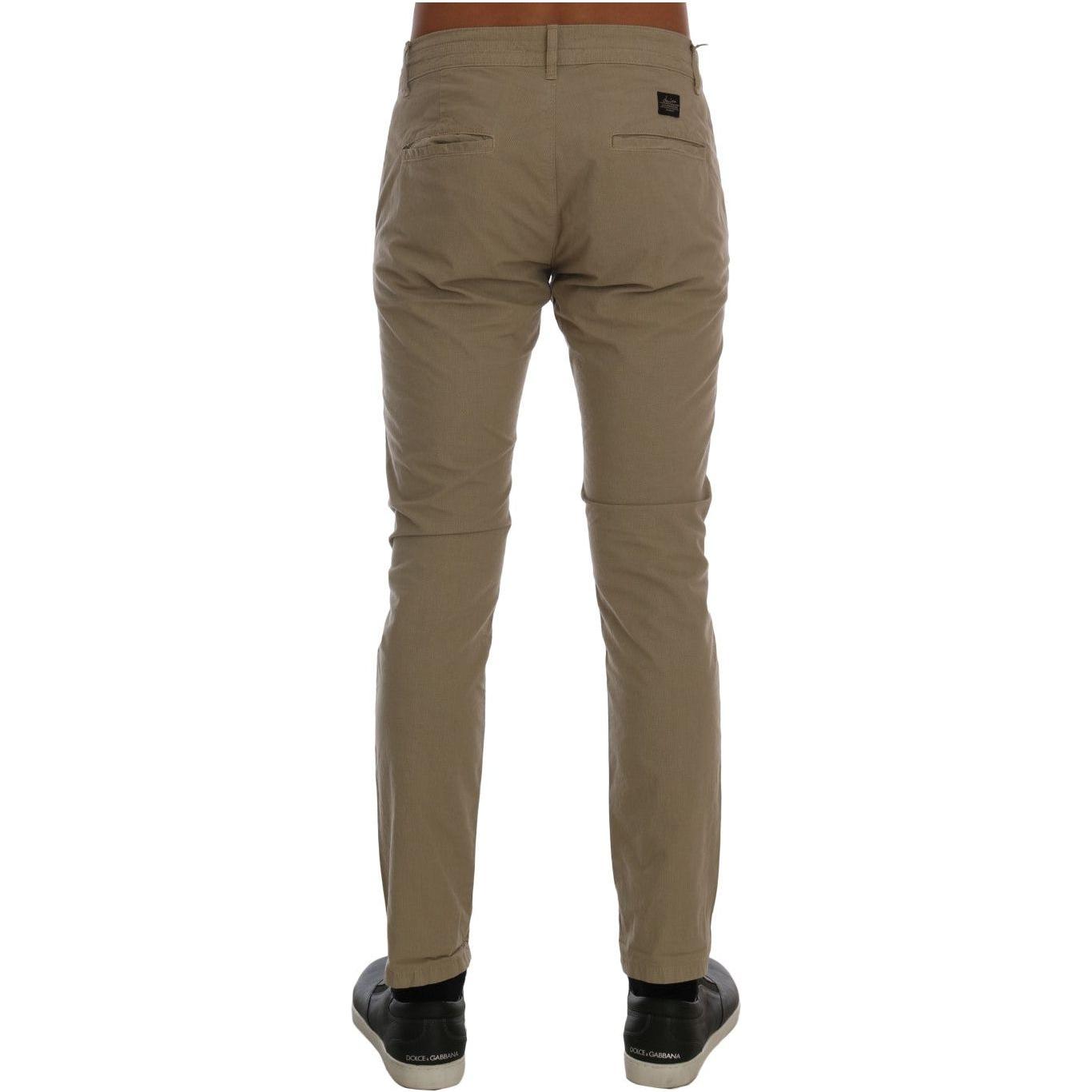 Daniele Alessandrini Beige Cotton Stretch Slim Fit Chinos 1728,2% Elastane (Stretch),67345645728,Beige,Chino Pants - Pants - Clothing,Clothing,Daniele Alessandrini,Jeans & Pants - Men - Clothing,Material: 98% Cotton,Men,Men - Clothing,New with tags,Pants