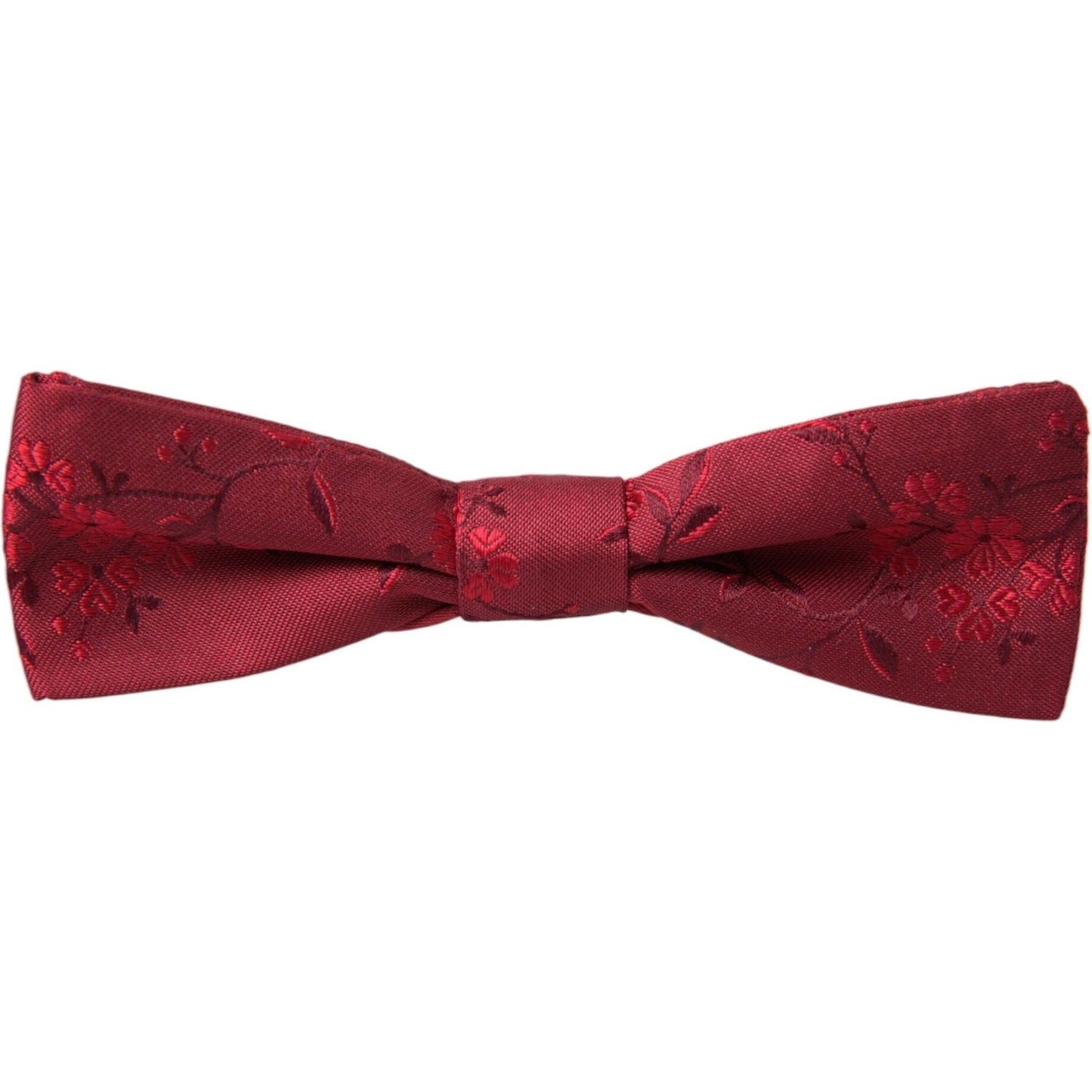 Dolce & Gabbana Red Brocade Silk Adjustable Neck Men Bow Tie Dolce & Gabbana