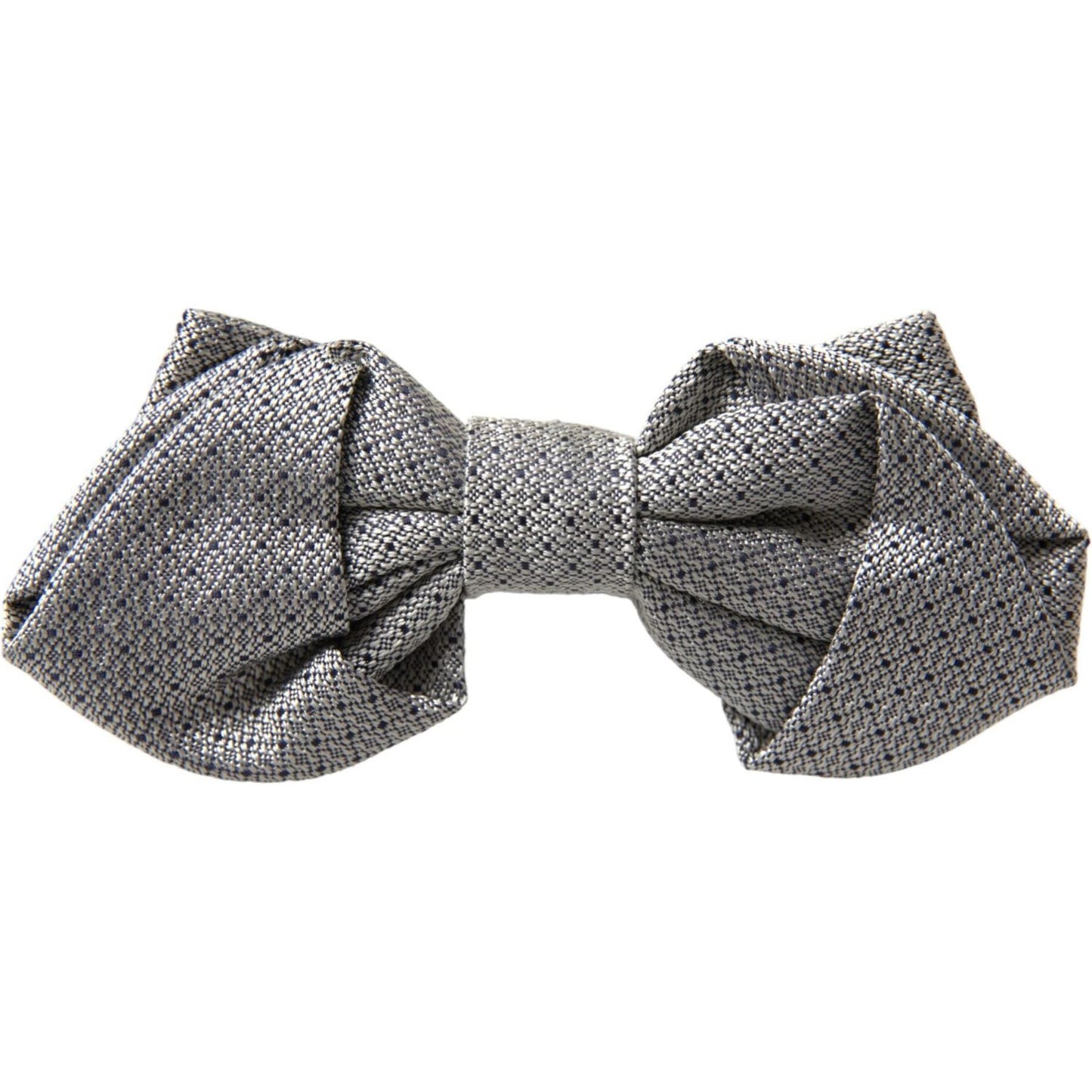 Dolce & Gabbana Gray Silk Adjustable Neck Men Bow Tie Dolce & Gabbana