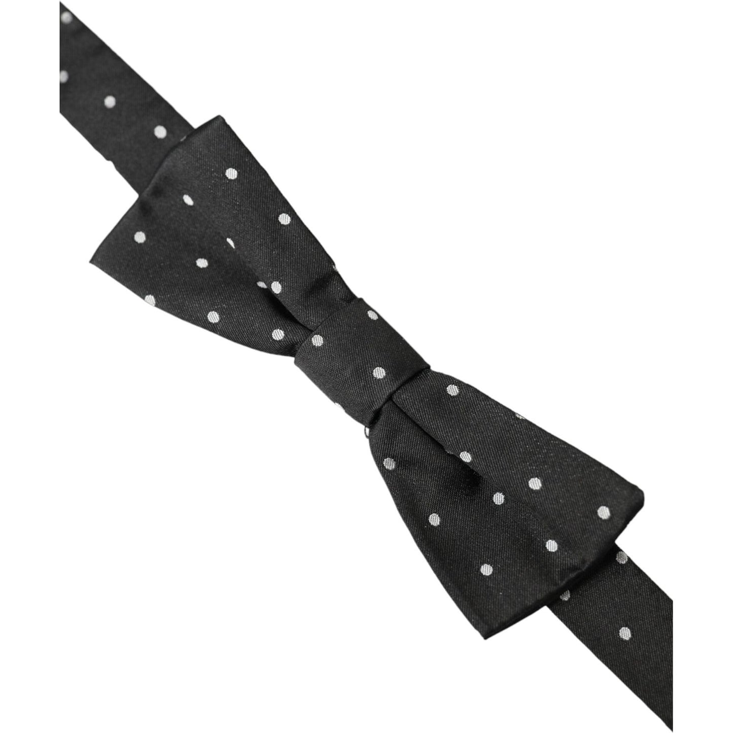 Dolce & Gabbana Black White Polka Dot Silk Men Neck Bow Tie Dolce & Gabbana