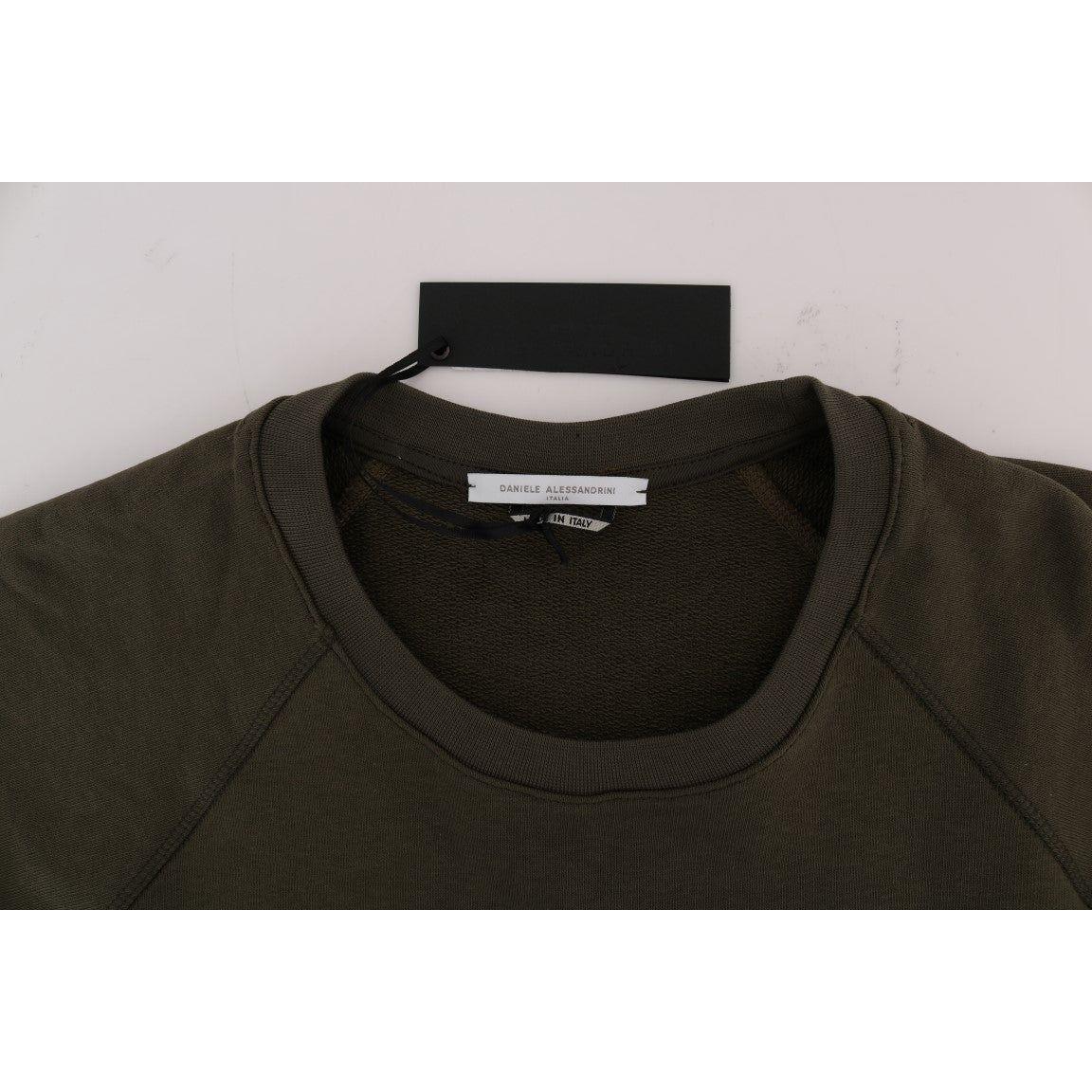 Daniele Alessandrini Green Crewneck Cotton Sweater 1728,67345645728,Clothing,Daniele Alessandrini,Green,Material: 100% Cotton,Men,Men - Clothing,New with tags,Sweaters - Clothing,Sweaters - Men - Clothing,Sweatshirts - Sweaters - Clothing,XL