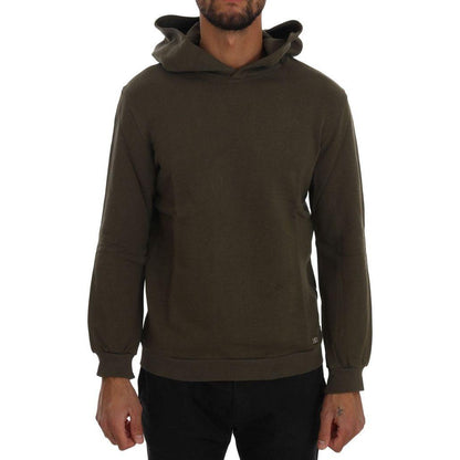 Daniele Alessandrini Green Pullover Hodded Cotton Sweater 1728,67345645728,Clothing,Daniele Alessandrini,Green,Hoodies - Sweaters - Clothing,Material: 100% Cotton,Men,Men - Clothing,New with tags,S,Sweaters - Clothing,Sweaters - Men - Clothing